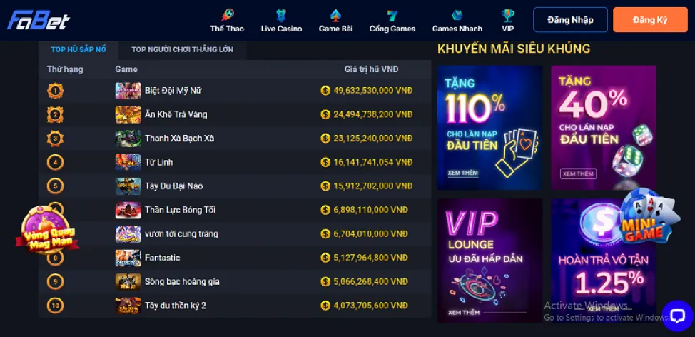 Các loại game nổ hũ đa dạng tại win777